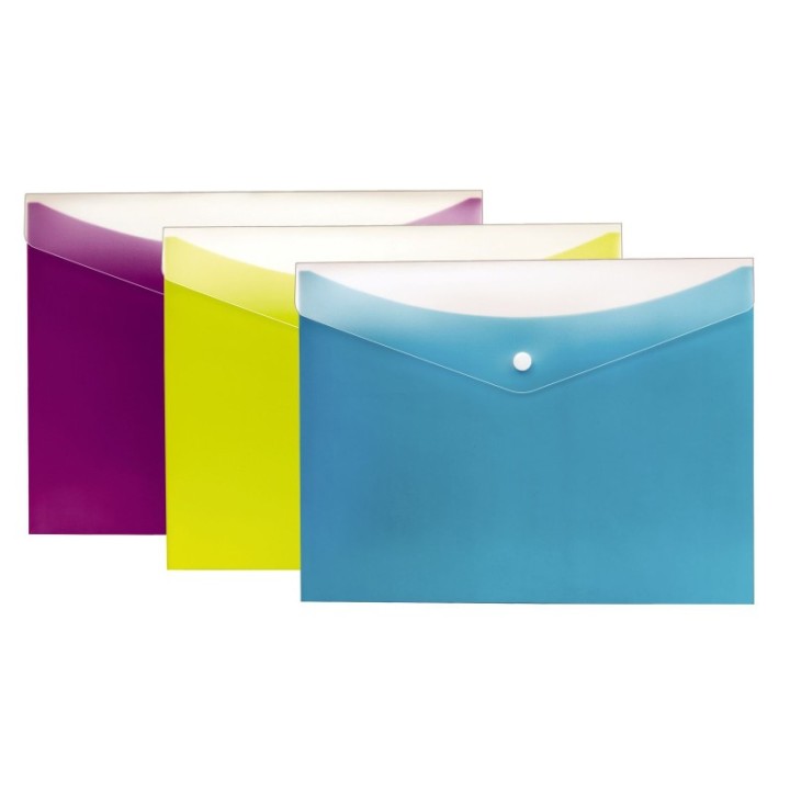 Pendaflex® Dual Pocket Snap Poly Envelope, Letter Size, 3-Pack