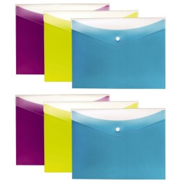 Pendaflex® Dual Pocket Snap Poly Envelope, Letter Size, 3 Per Pack, 2 Packs