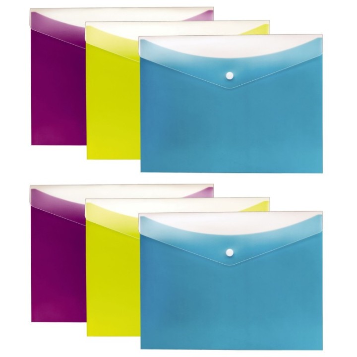 Pendaflex® Dual Pocket Snap Poly Envelope, Letter Size, 3 Per Pack, 2 Packs