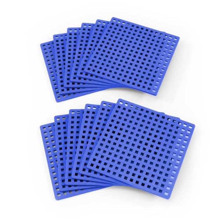 Plus-Plus® Building Blocks Baseplates, Classroom Pack, Blue, Set of 12