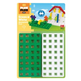 Plus-Plus® Building Blocks Big Baseplate Duo, Green & White, Pack of 2