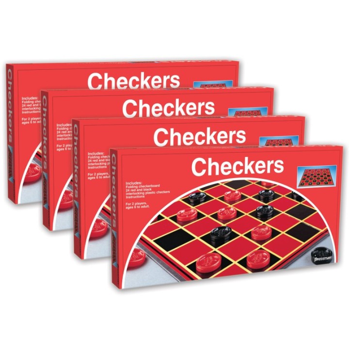 Pressman Checkers Game, Pack of 4