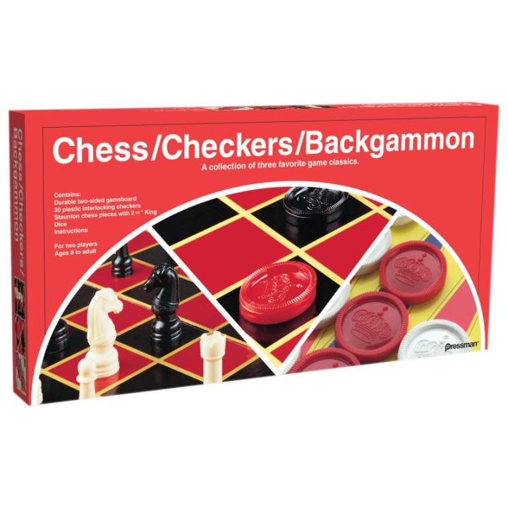 Pressman Chess/Checkers/Backgammon Board Game