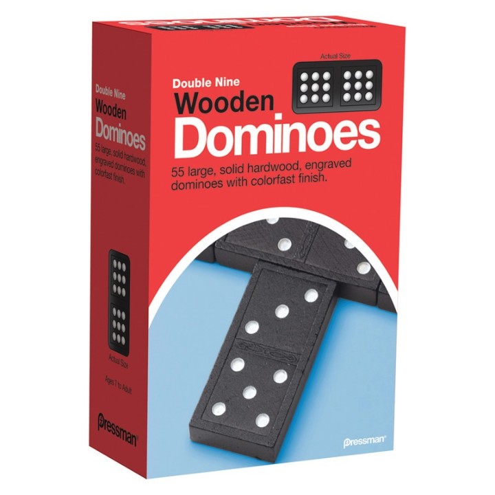 Pressman Double Nine Wooden Dominoes Game