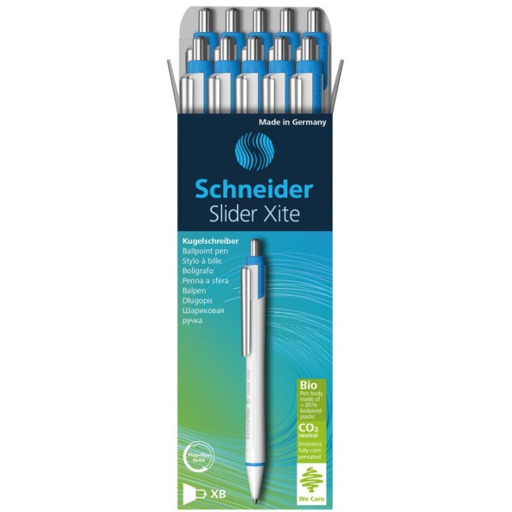Schneider® Slider Xite XB Refillable + Retractable Ballpoint Pen, 1.4 mm, Black Ink, Box of 10 Pens