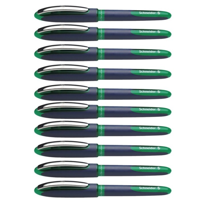 Schneider® One Business Rollerball Pens, 0.6mm, Green, Pack of 10