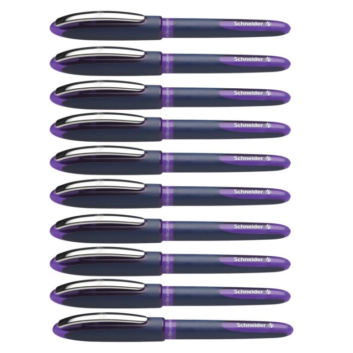 Schneider® One Business Rollerball Pens, 0.6mm, Violet, Pack of 10