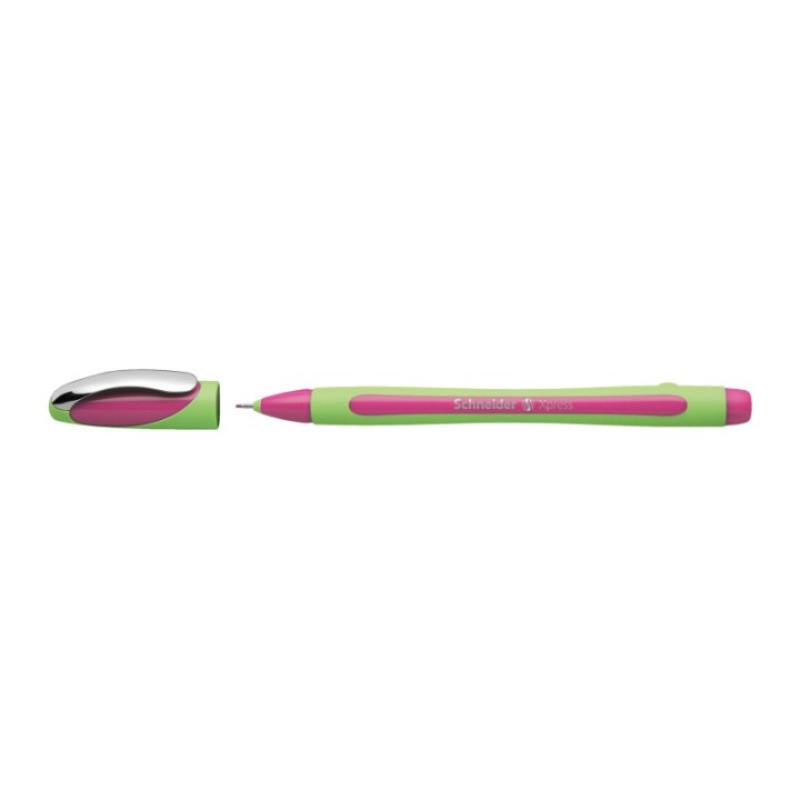 Schneider® Xpress Premium Fineliner Pen, Fiber Tip, 0.8 mm, Pink Ink, Single Pen