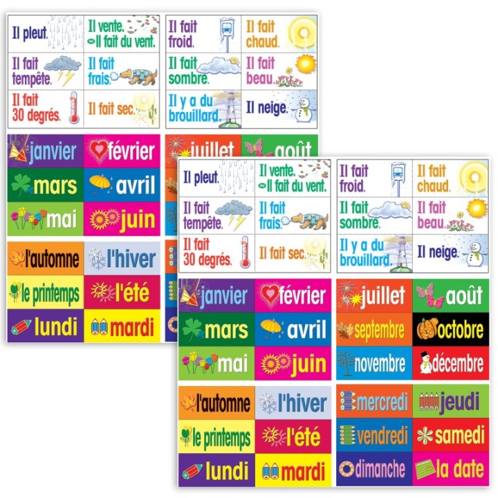 Poster Pals® French Multi-Purpose Card Set, 36 Per Set, 2 Sets