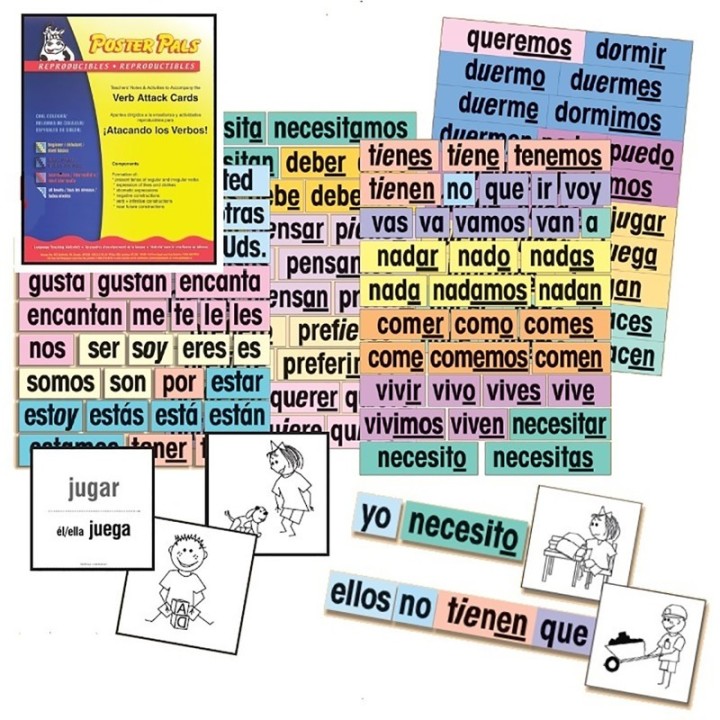 Poster Pals® Verb Attack Card Set, Spanish
