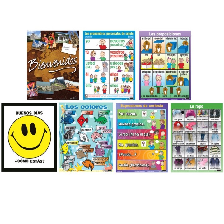 Poster Pals® Spanish Essential Classroom Posters Set II