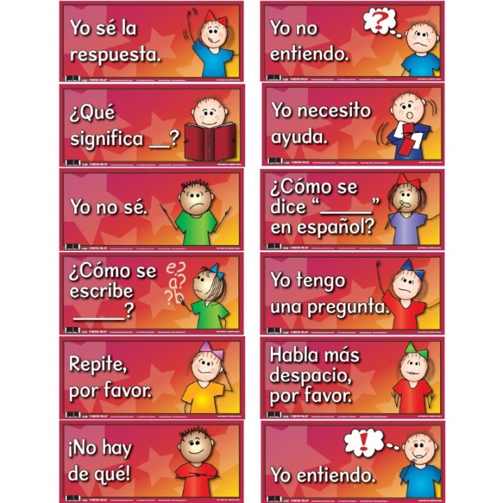 Poster Pals® Spanish Anchor Charts, 18" x 8", Set of 12