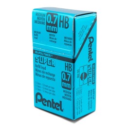 Pentel® Super Hi-Polymer Lead Refill (0.7mm) Medium, HB, 12 Pieces/Tube, 12 Tubes/Box