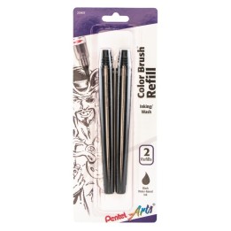 Pentel Arts Color Brush Water-Based Ink Refills, Black Ink, 2-Pack