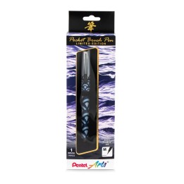 Pentel Arts Limited Edition Pocket Brush Pen with 2 Black Refills, Indigo Wrap