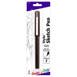 Pentel Arts Stylo Sketch Pen, Fine Tip, Black Ink, 1-Pack