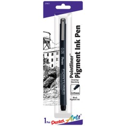 Pentel Arts Pointliner Pen, 0.05mm, Black Pigment Ink, 1-Pack