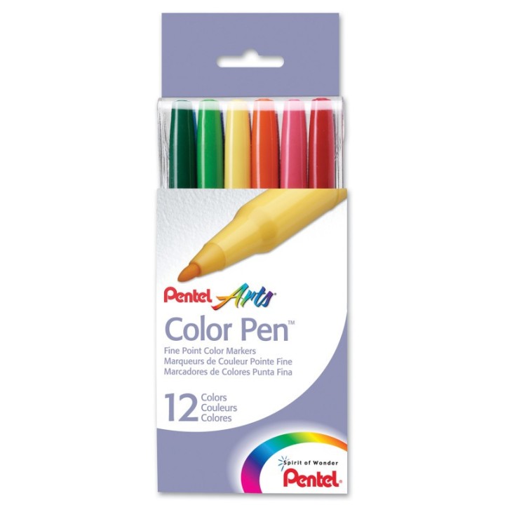 Pentel Arts Color Pen 12-Color Set