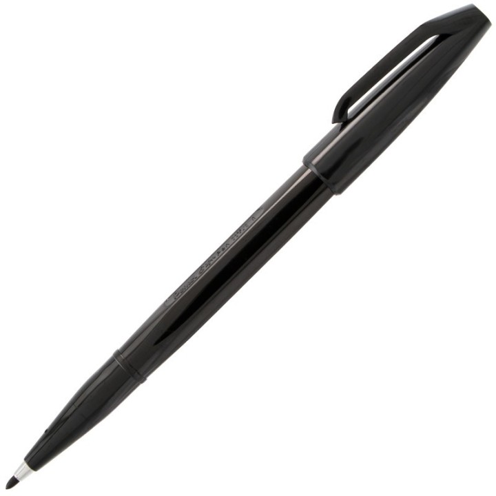 Pentel Arts Sign Pen Fiber-Tipped Pen, Black Ink, Pack of 12