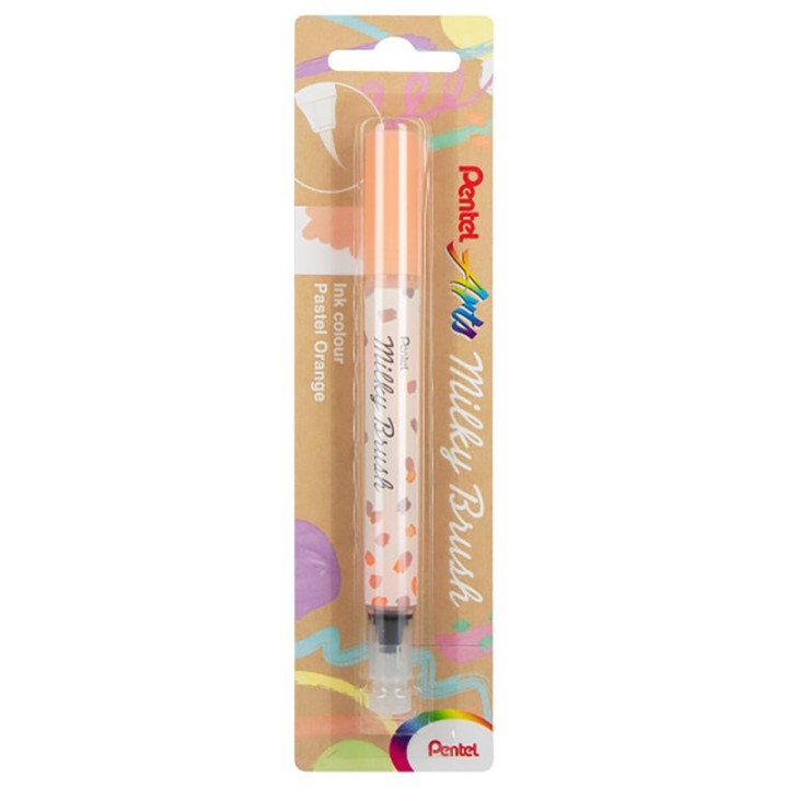 Pentel Arts Milky Brush Pen, Pale Orange Ink, 1-Pack