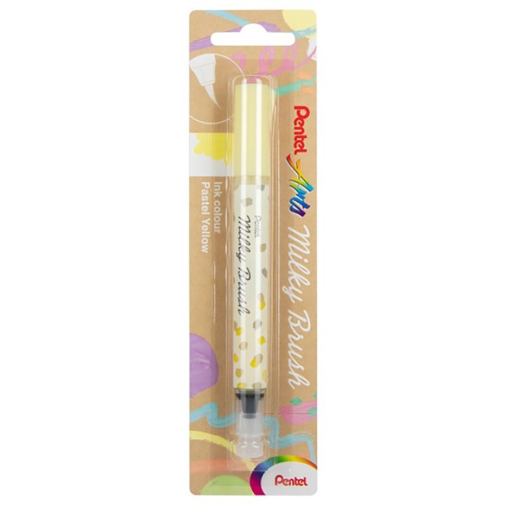 Pentel Arts Milky Brush Pen, Pastel Yellow Ink, 1-Pack