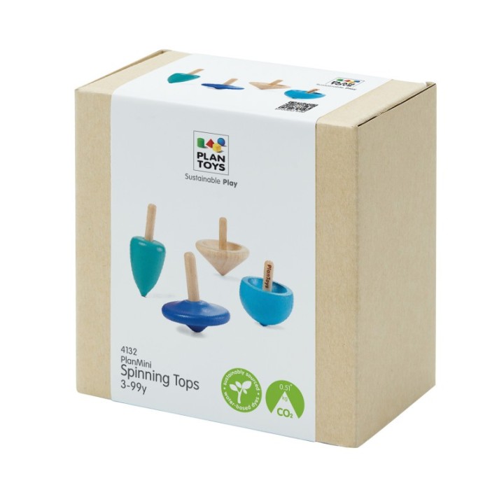 PlanToys Wooden Mini Spinning Tops