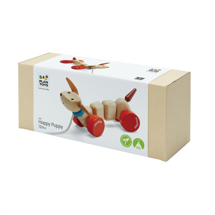 PlanToys Happy Puppy Wooden Pull Toy
