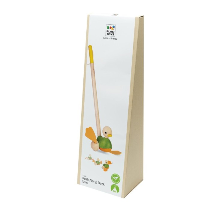 PlanToys Wooden Push Along Duck Toy
