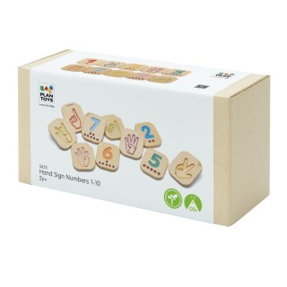 PlanToys Wooden Hand Sign Numbers 1-10 Tiles