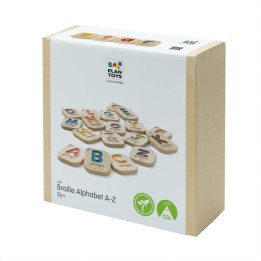 PlanToys Wooden Braille Alphabet A-Z Tiles