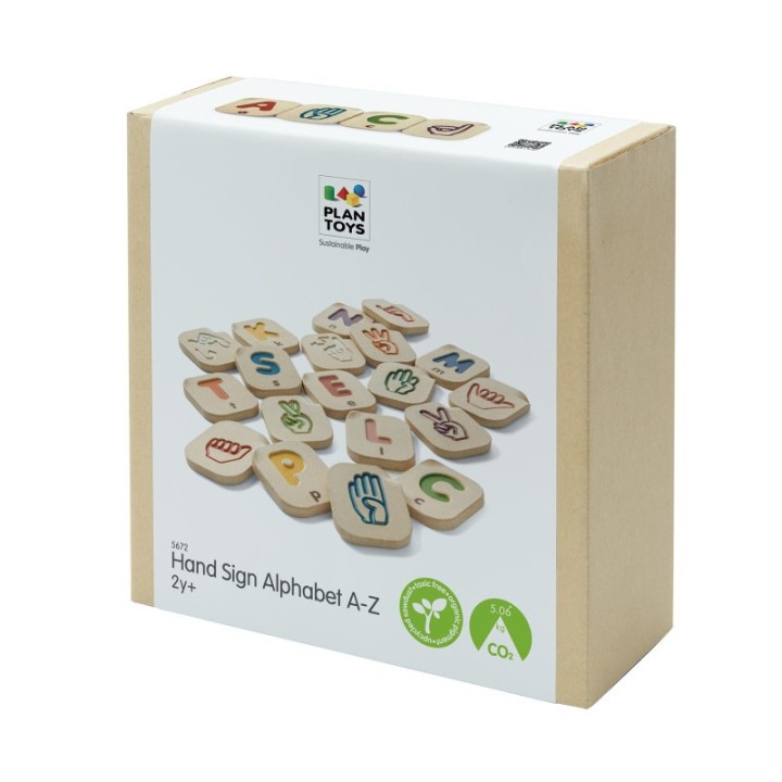 PlanToys Wooden Hand Sign Alphabet A-Z Tiles