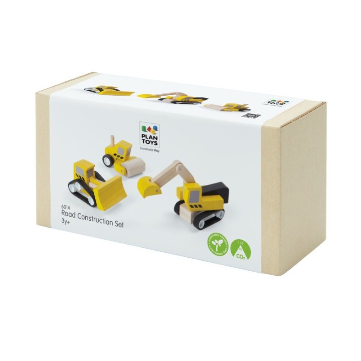 PlanToys Wooden Road Construction Playset