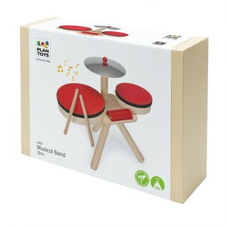 PlanToys Musical Band Wooden Toy Drum Set