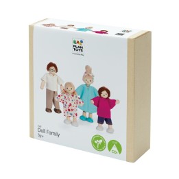 PlanToys Wooden Doll Family - Light Skin Tone & Brown Hair