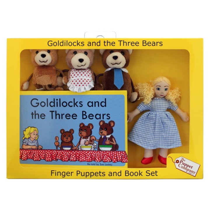The Puppet Company Goldilocks Finger Puppets and Book Set