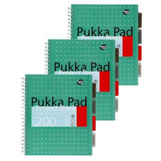 Pukka Pads Metallic Green Letter Sized Subject Divider Notebook - Pack 3
