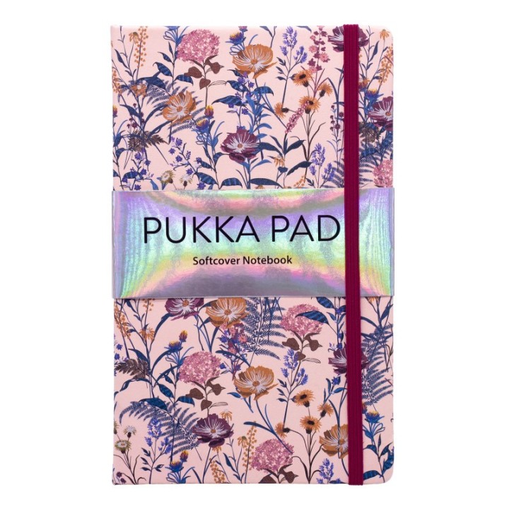 Pukka Pads Bloom Softcover Notebook with Pocket - Black - Pack 3