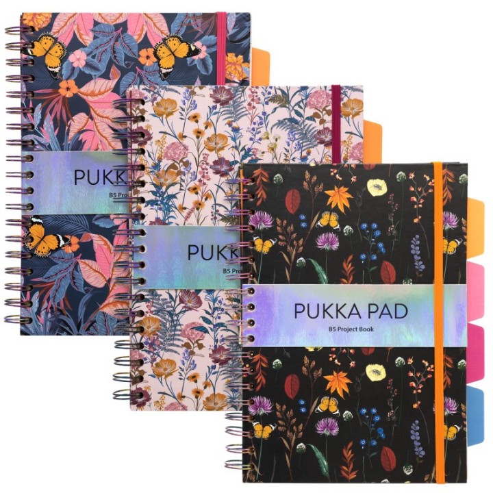 Pukka Pads B5 Bloom Project Book - Assorted - Pack 3