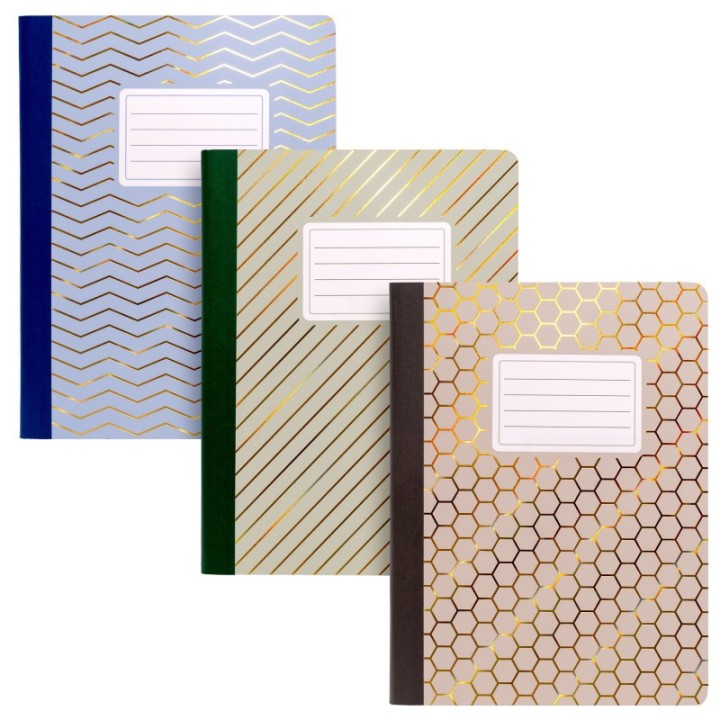 Pukka Pads Haze B5 Composition Book, 7" x 10", Pack of 3