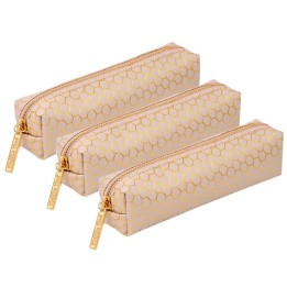 Pukka Pads Pencil Case, Haze, Taupe, Pack of 3
