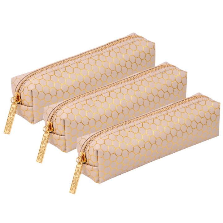 Pukka Pads Pencil Case, Haze, Taupe, Pack of 3