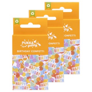 Pukka Party Bright Card & Tissue Birthday Confetti, 3 Packs