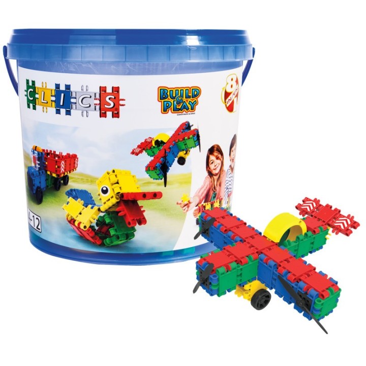 Clics Toys Clics Building Blocks Bucket, 175 Pieces