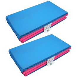 KinderMats® Toddler KinderMat w/Pillow Section, 3/4" thick, Blue/Pink, Pack of 2