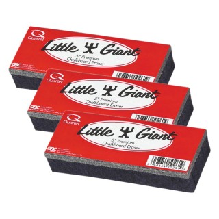 Quartet® Chalk Eraser, Moderate Use, For All Chalk Surfaces, 5" x 2" x 1", Pack of 3