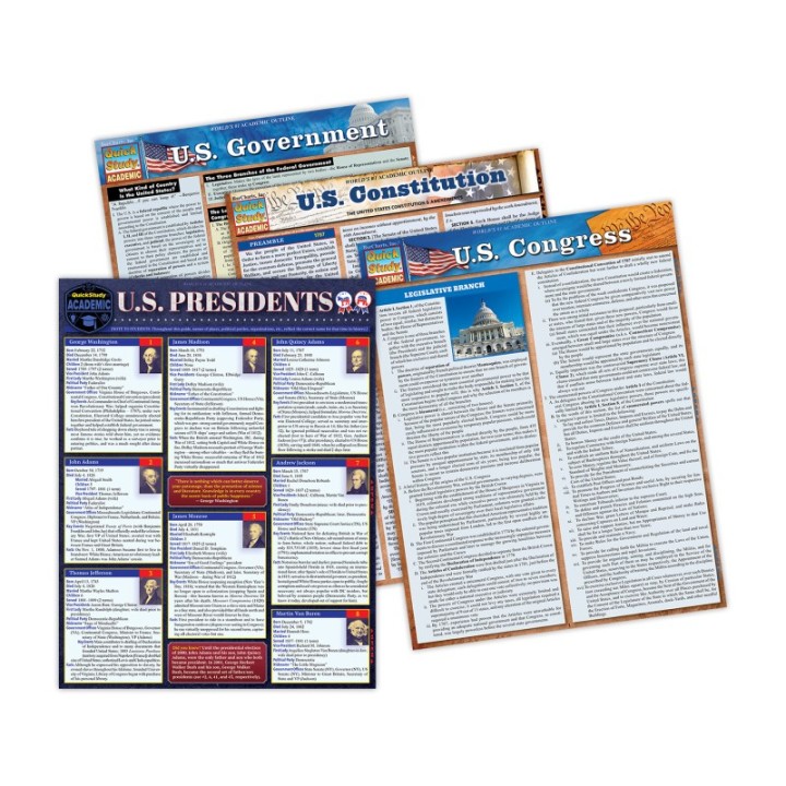 QuickStudy® Laminated Study Guide, History Bundle, Set of 4