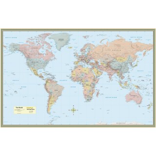 QuickStudy® World Map Laminated Poster, 50" x 32"