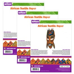 Roylco® African Textile Paper, 8-1/2" x 11", 32 Sheets Per Pack, 3 Packs