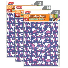 Roylco® Retro Pop-Paper, 8.5" x 11", 32 Sheets Per Pack, 3 Packs