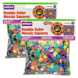 Roylco® Double Color Mosaic Squares, 3/8", 10,000 Per Pack, 2 Packs